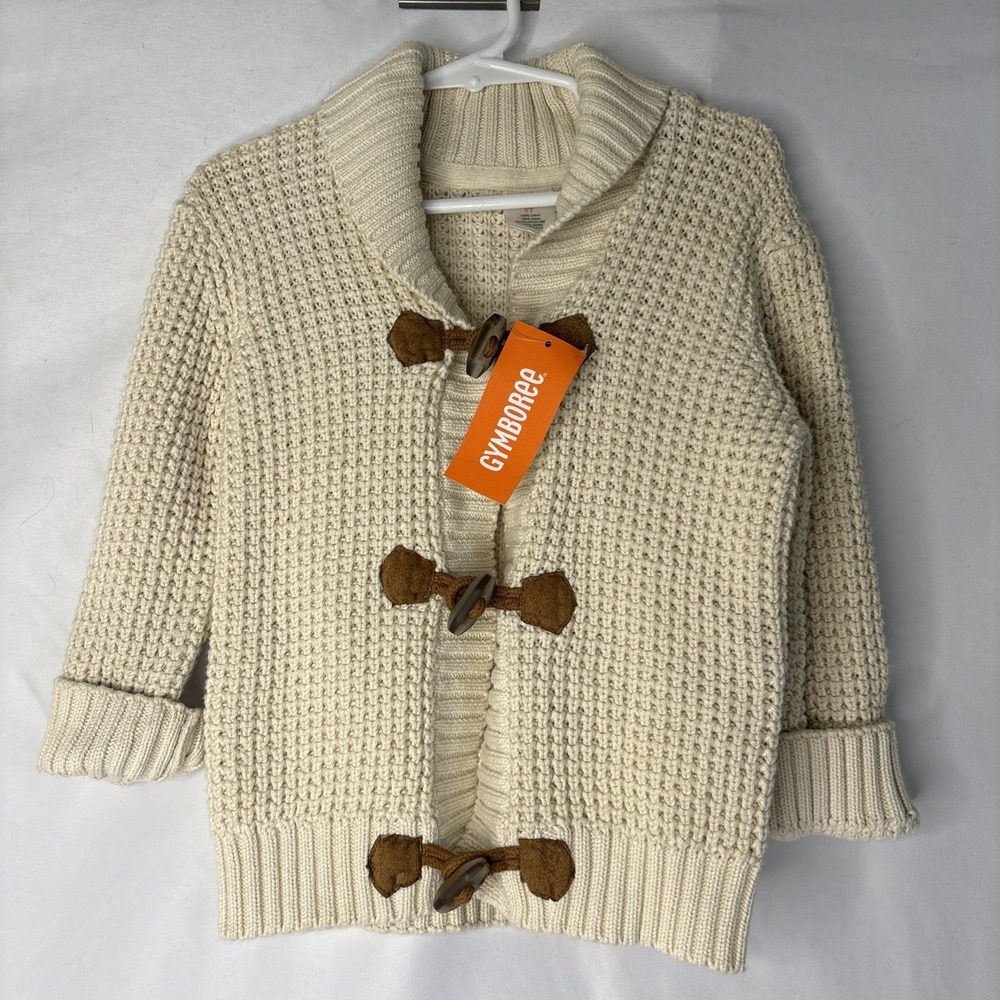 Gymboree Toddler 2t Cream Toggle Knit Cardigan Sweater NEW